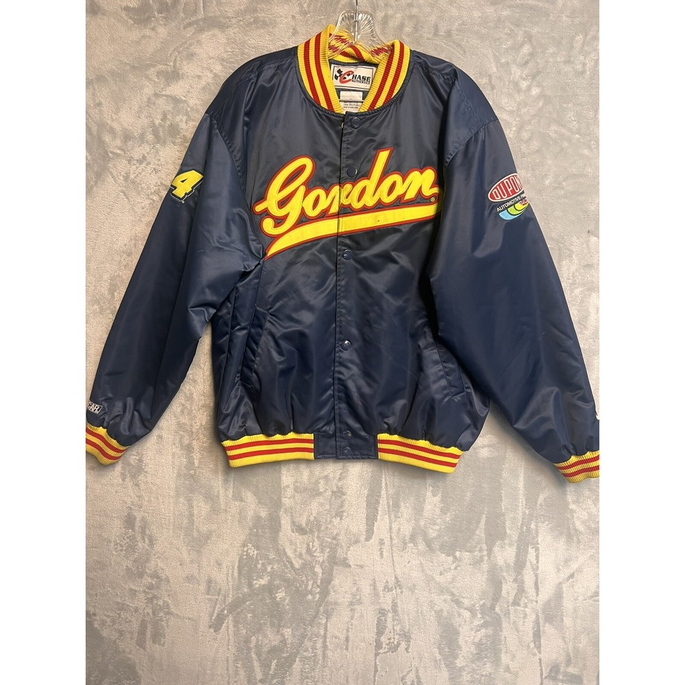 Chase Authentics Jeff Gordon 24 DuPont Nascar Racing Jacket Mens XL Nylon
